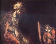 Rembrandt van rijn David Playing the Harp before Saul Spain oil painting artist